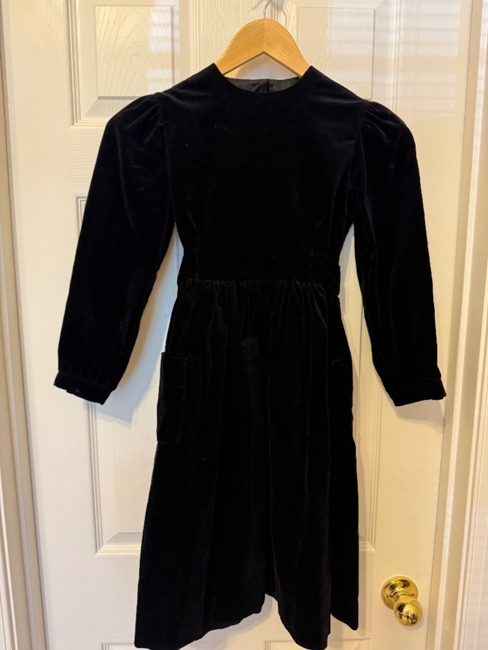 Girls Laura Ashley Black Velvet Dress